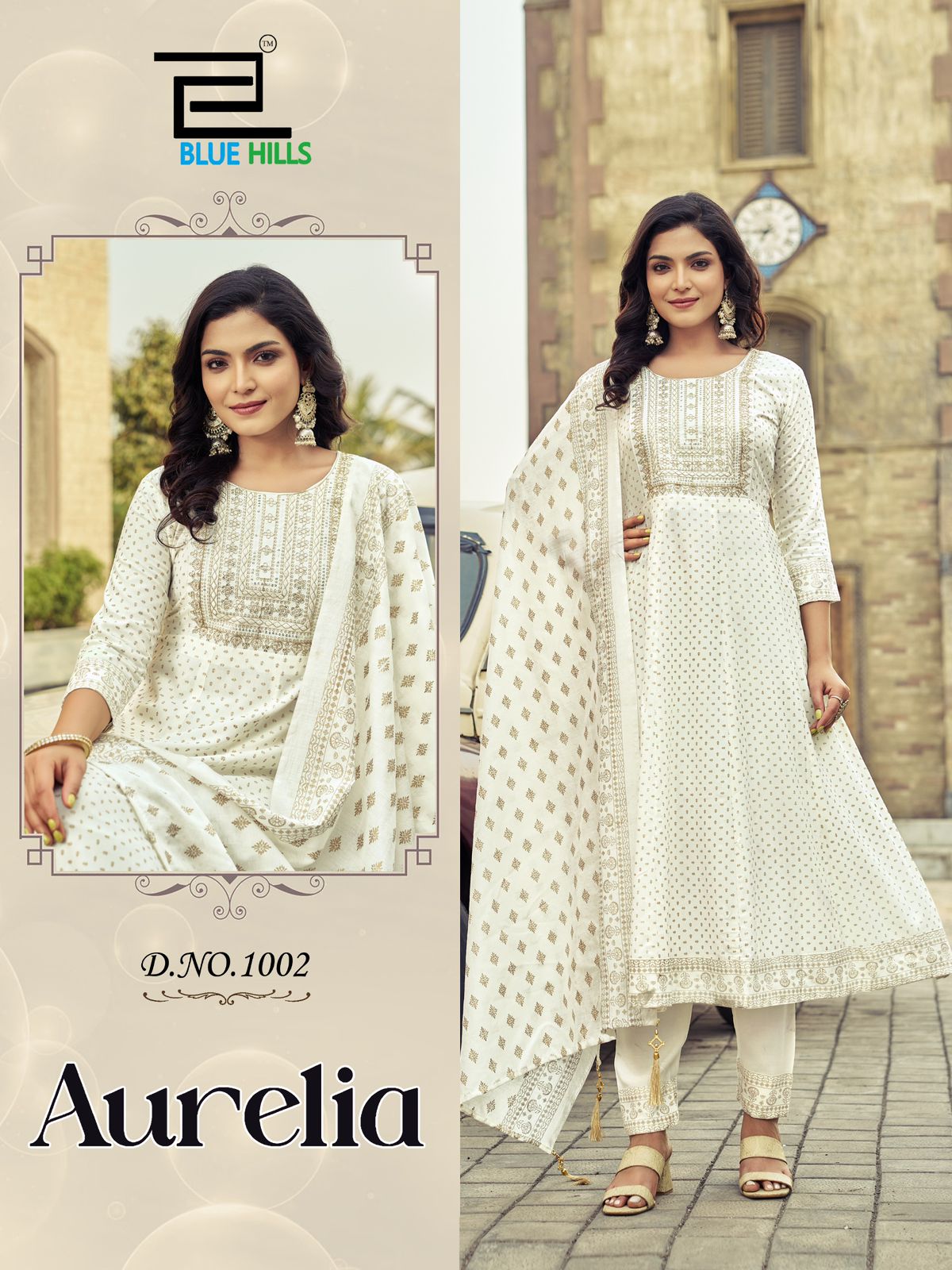 Aurelia By Blue Hills Rayon Foil Printed Kurti With Bottom Dupatta Wholesale Online